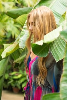 Woman wearing summer clothes on tropical resort