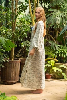 Woman wearing summer clothes on tropical resort