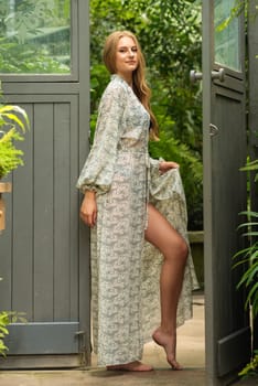 Woman wearing summer clothes on tropical resort