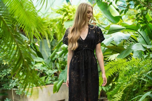 Woman wearing summer clothes on tropical resort