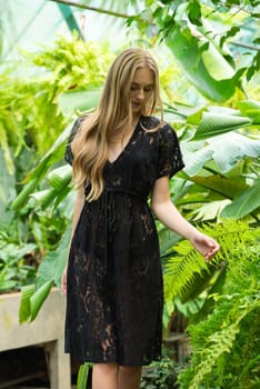 Woman wearing summer clothes on tropical resort