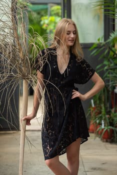 Woman wearing summer clothes on tropical resort