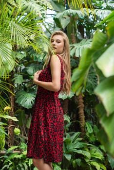 Woman wearing summer clothes on tropical resort