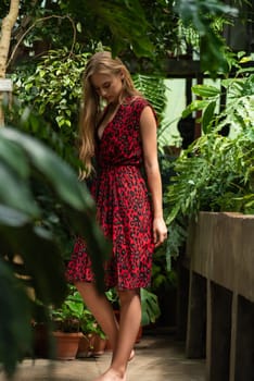 Woman wearing summer clothes on tropical resort