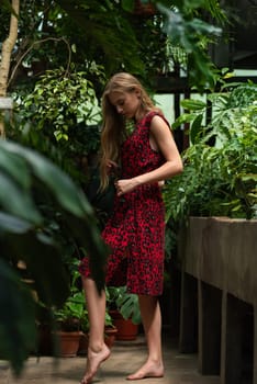 Woman wearing summer clothes on tropical resort