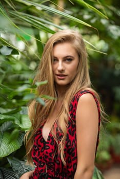 Woman wearing summer clothes on tropical resort