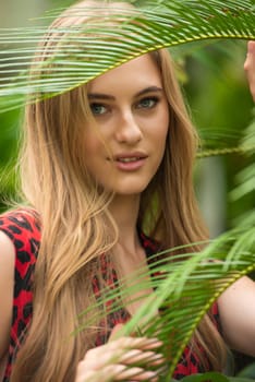 Woman wearing summer clothes on tropical resort