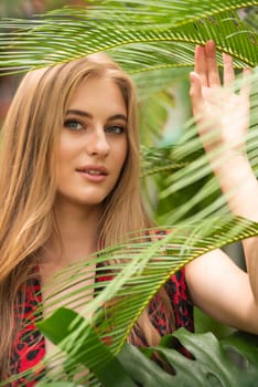 Woman wearing summer clothes on tropical resort