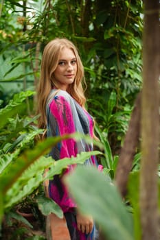 Woman wearing summer clothes on tropical resort