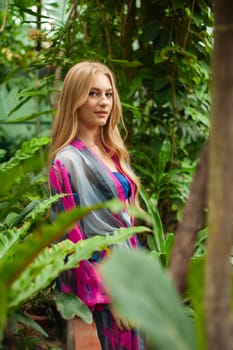 Woman wearing summer clothes on tropical resort