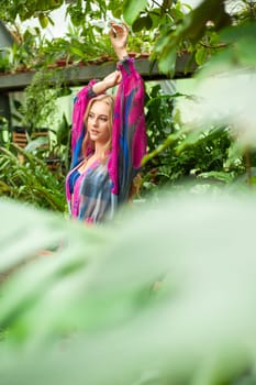 Woman wearing summer clothes on tropical resort