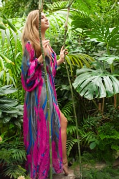 Woman wearing summer clothes on tropical resort