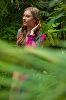 Woman wearing summer clothes on tropical resort