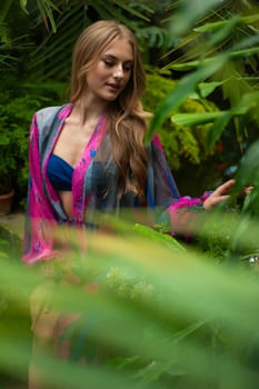 Woman wearing summer clothes on tropical resort