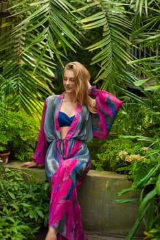 Woman wearing summer clothes on tropical resort