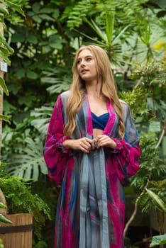 Woman wearing summer clothes on tropical resort