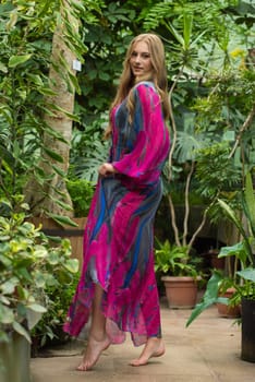 Woman wearing summer clothes on tropical resort