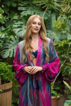 Woman wearing summer clothes on tropical resort