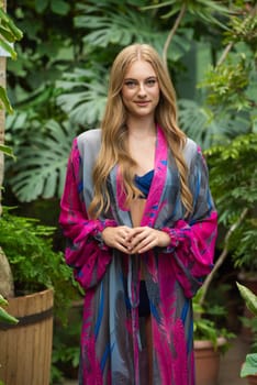 Woman wearing summer clothes on tropical resort