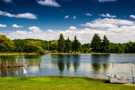 View of a Tranquil Pond During a Summer Day, Ohio