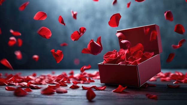 a gift box of romantic love on the valentines day pragma