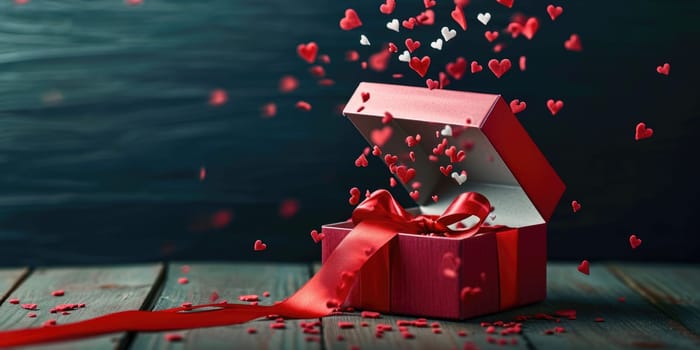 a gift box of romantic love on the valentines day pragma