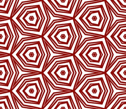 Ethnic hand painted pattern. Maroon symmetrical kaleidoscope background. Textile ready breathtaking print, swimwear fabric, wallpaper, wrapping. Summer dress ethnic hand painted tile.