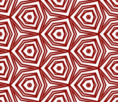 Ethnic hand painted pattern. Maroon symmetrical kaleidoscope background. Textile ready breathtaking print, swimwear fabric, wallpaper, wrapping. Summer dress ethnic hand painted tile.