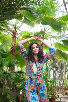 woman wearing summer clothes on tropical resort