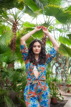 woman wearing summer clothes on tropical resort