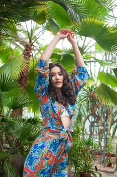 woman wearing summer clothes on tropical resort