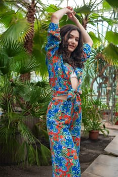 woman wearing summer clothes on tropical resort