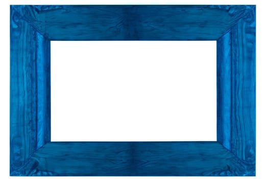 ai generated blue painted old oak picture frame landscape