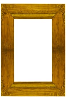 ai generated gold old oak picture frame portrait isolated on transparent background