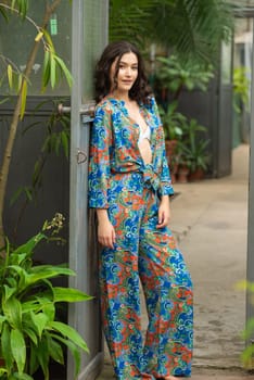 woman wearing summer clothes on tropical resort