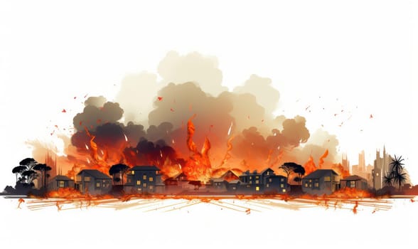 Inferno of Destruction: A Fiery Catastrophe in the Cityscape