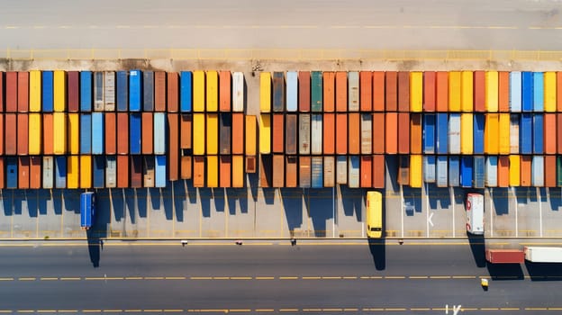 Aerial photography of container terminal. High quality photo