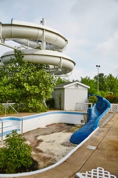 Abandoned Water Slide at Fun Spot Park, Indiana 2015 - A Nostalgic View of Leisure Industry Decline