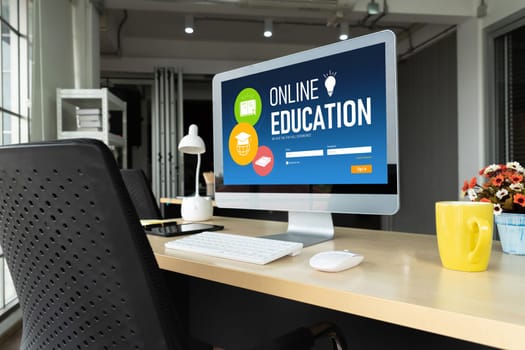 E-learning website with modish sofware for student to study online on the internet network