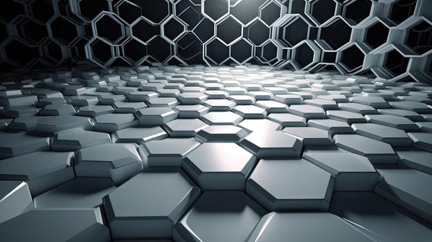 Abstract background with hexagonal tiles. Tech styled hex pattern. Generated AI