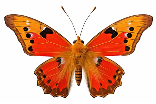 Butterfly with colorful wings isolated on white. Generative AI