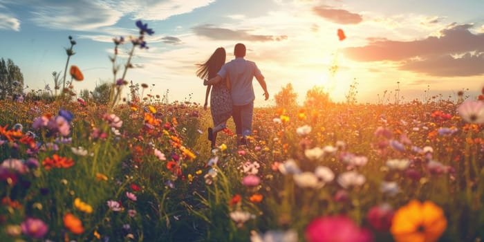 love couple in the beautiful nature scene of pragma