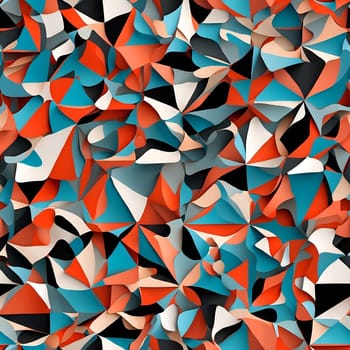 A vibrant and dynamic background featuring a seamless pattern composed of various colorful triangles.
