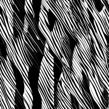A seamless black and white pattern showcasing the distinctive stripes of a zebra.
