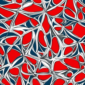 A seamless pattern displaying a vibrant and abstract painting featuring the colors red, white, and blue.