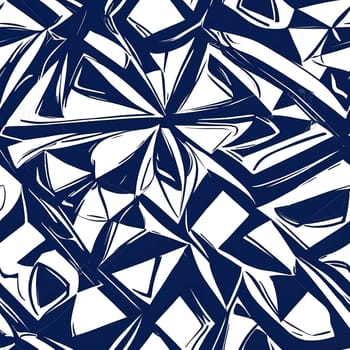 An image of a seamless patterned abstract painting featuring various shades of blue and white.