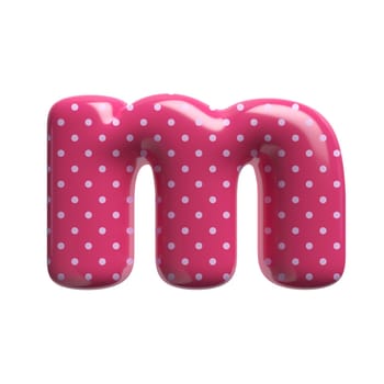 Polka dot letter M - Small 3d pink retro font isolated on white background. This alphabet is perfect for creative illustrations related but not limited to Fashion, retro design, decoration...