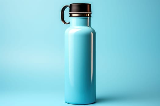 mockup empty water bottle with clear platic lid. Generative AI.