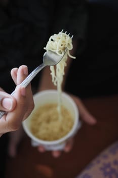 Eating Instant Noodles with a Fork