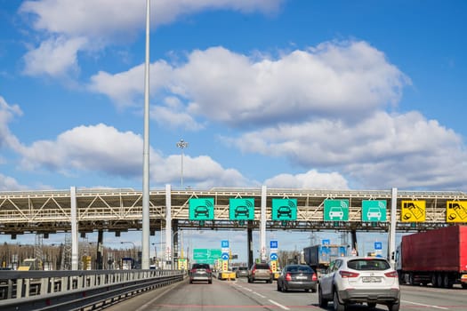 automatic point of payment on a toll road. turnpike